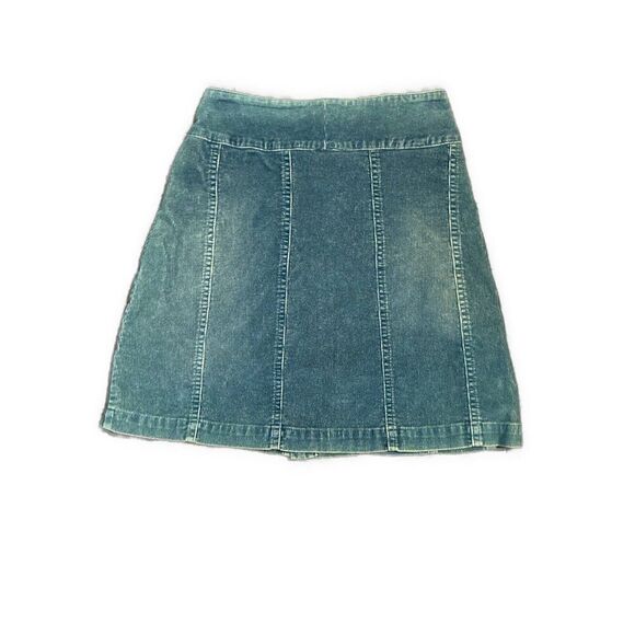 Rails Anthropologie Solid Blue High Rise Waist Corduroy Jean Denim Mini Skirt Xs - Picture 2 of 3